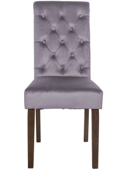 Lisburn spisestuestol i fløjl, mørkegrå Lisburn spisestuestol i fløjl, mørkegrå