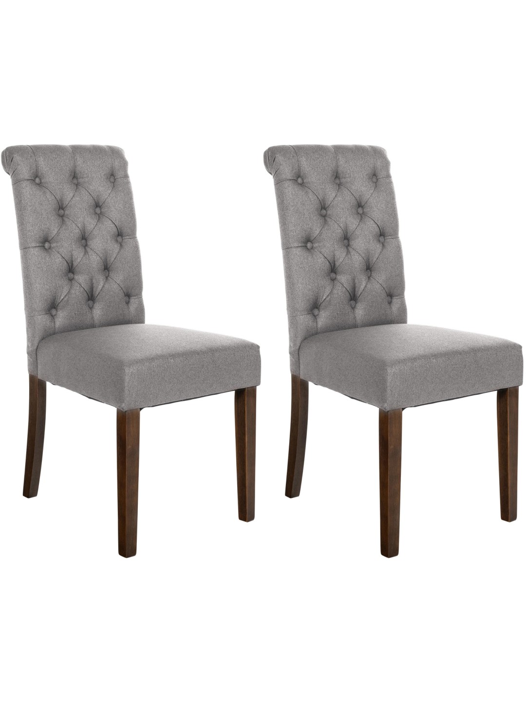 Sæt med 2 spisestuestole Lisburn Stof, grå