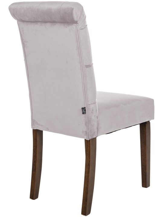 Sæt med 2 spisestuestole Lisburn velvet, grå