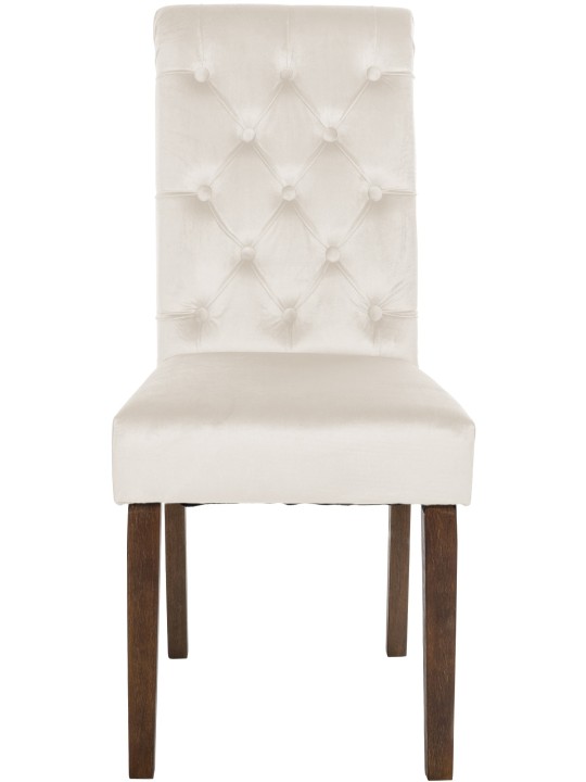 Sæt med 2 spisestuestole Lisburn velvet, creme Sæt med 2 spisestuestole Lisburn velvet, creme