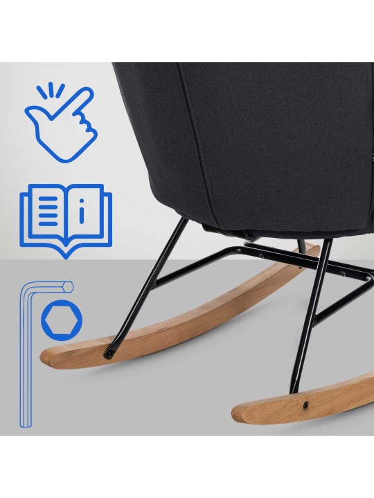 Stol Sanka stof, sort