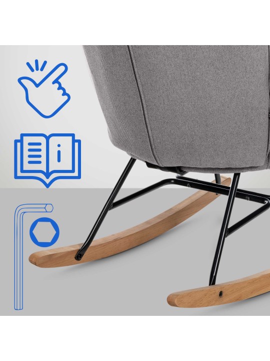 Stol Sanka stof, grå