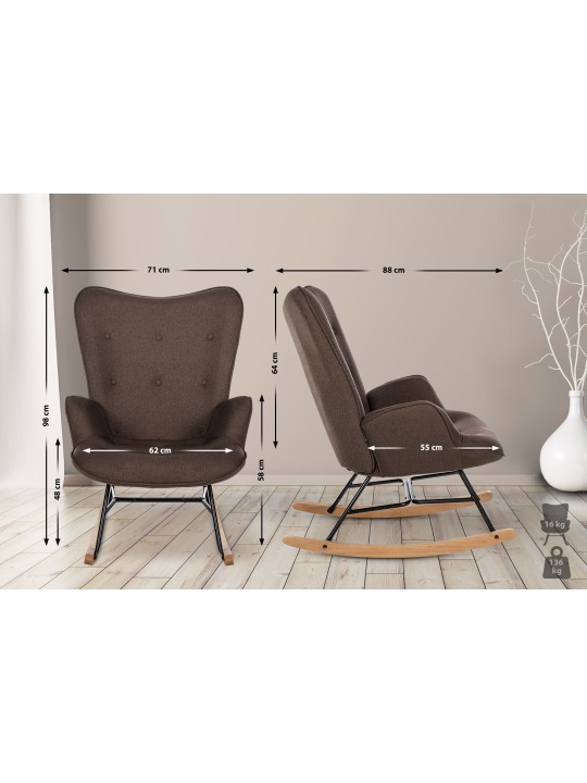 Stol Sanka stof, brun