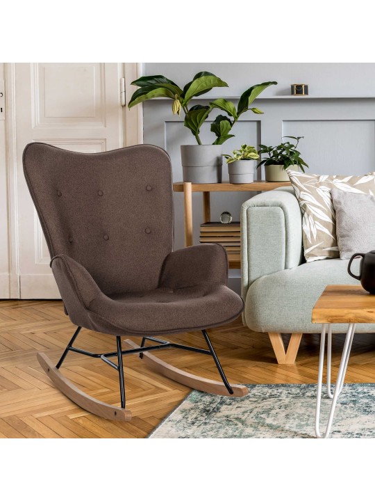 Stol Sanka stof, brun