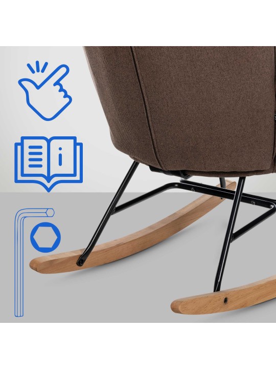 Stol Sanka stof, brun