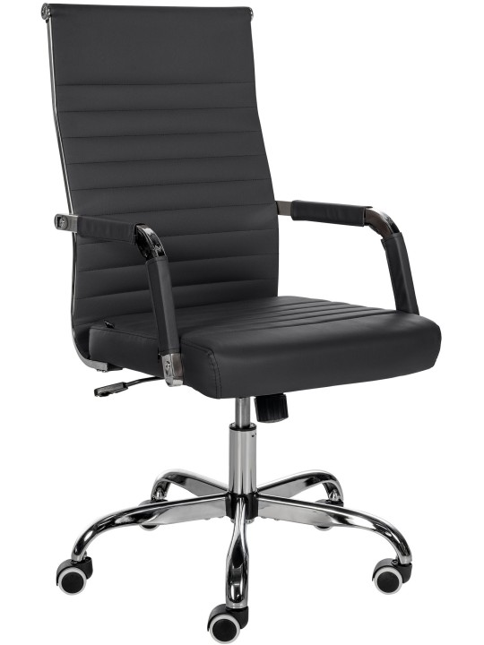 Kontorstol Amadora imiteret læder, sort