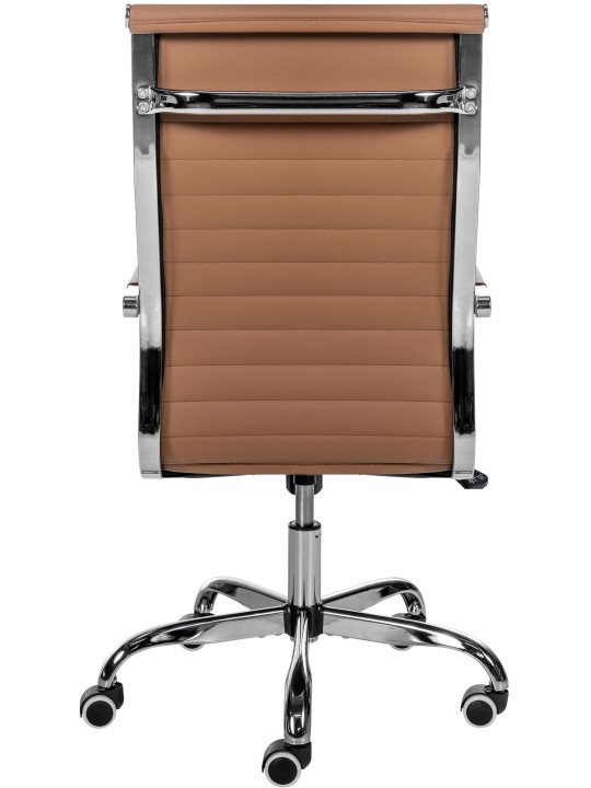 Kontorstol Amadora imiteret læder, lysebrun