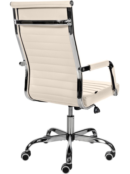 Kontorstol Amadora imiteret læder, creme