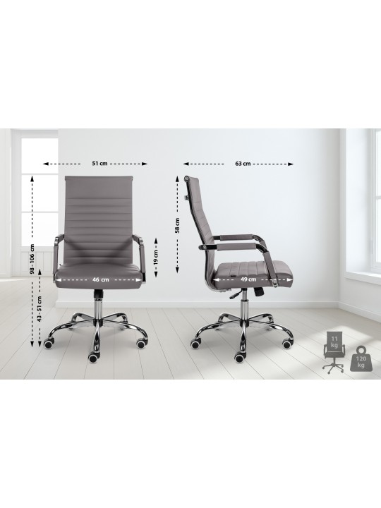 Kontorstol Amadora imiteret læder, grå Kontorstol Amadora imiteret læder, grå