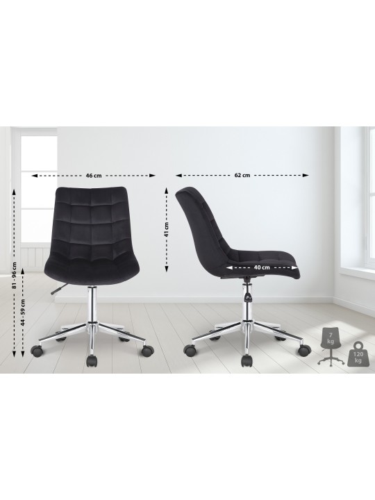 Kontorstol Medford fløjl, sort