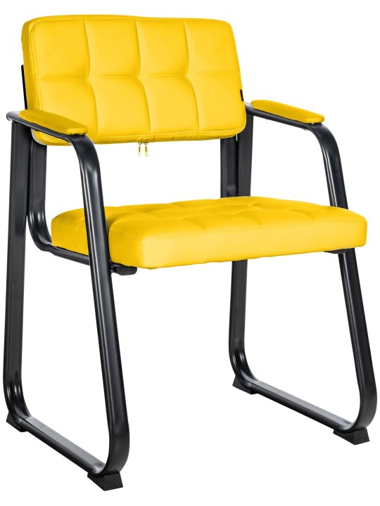 Besøgsstol Canada B imiteret læder, gul