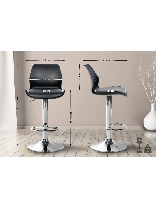 Barstol Gilbert plast, sort Barstol Gilbert plast, sort