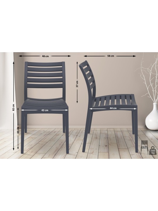 Ares stol, mørkegrå