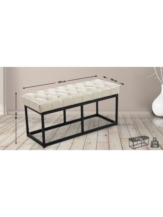 Bænk Amun kunstlæder B100, creme