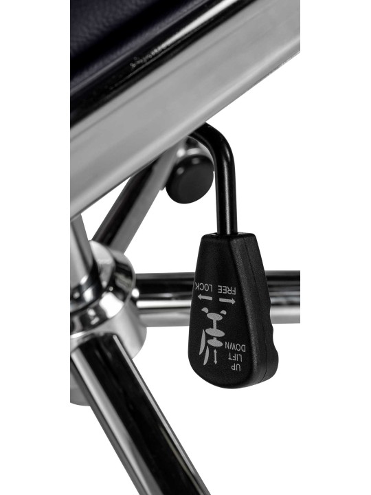 Kontorstol Cleveland ægte læder, sort