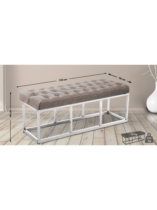 Bænk Amun stof E120, taupe Bænk Amun stof E120, taupe