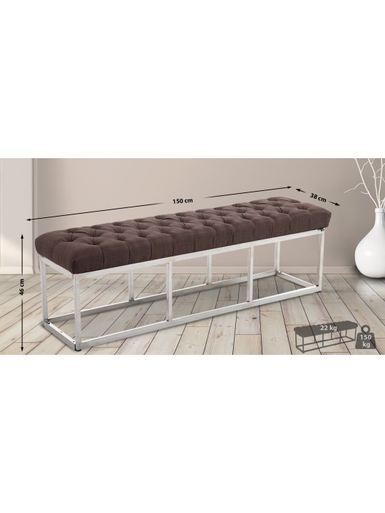 Bænk Amun stof E150, brun