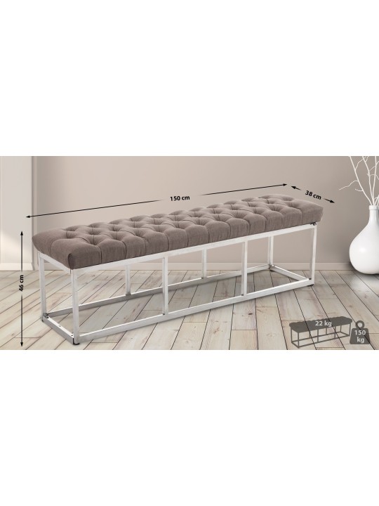 Bænk Amun stof E150, taupe Bænk Amun stof E150, taupe