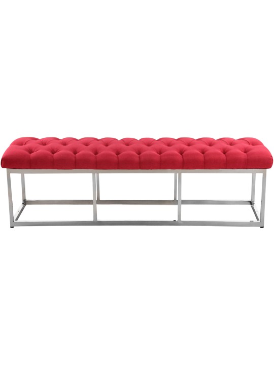 Bænk Amun stof rustfrit stål 150 cm, rød Bænk Amun stof rustfrit stål 150 cm, rød