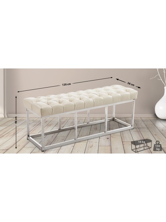 Bænk Amun kunstlæder E120, creme