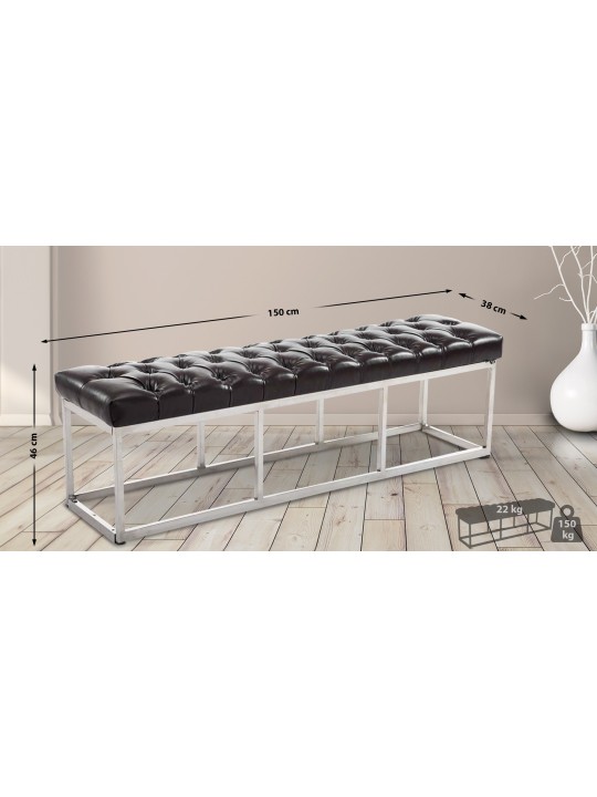 Bænk Amun kunstlæder E150, brun