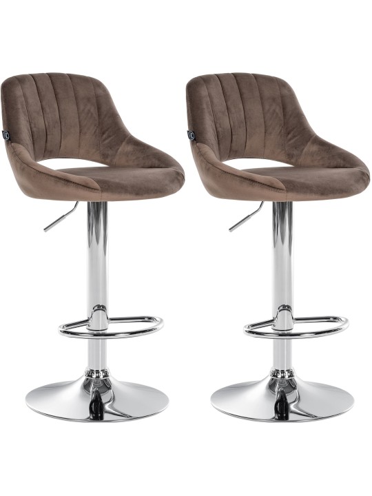 Sæt med 2 barstole Milet velvet C, brun