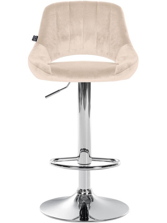 Sæt med 2 barstole Milet velvet C, creme