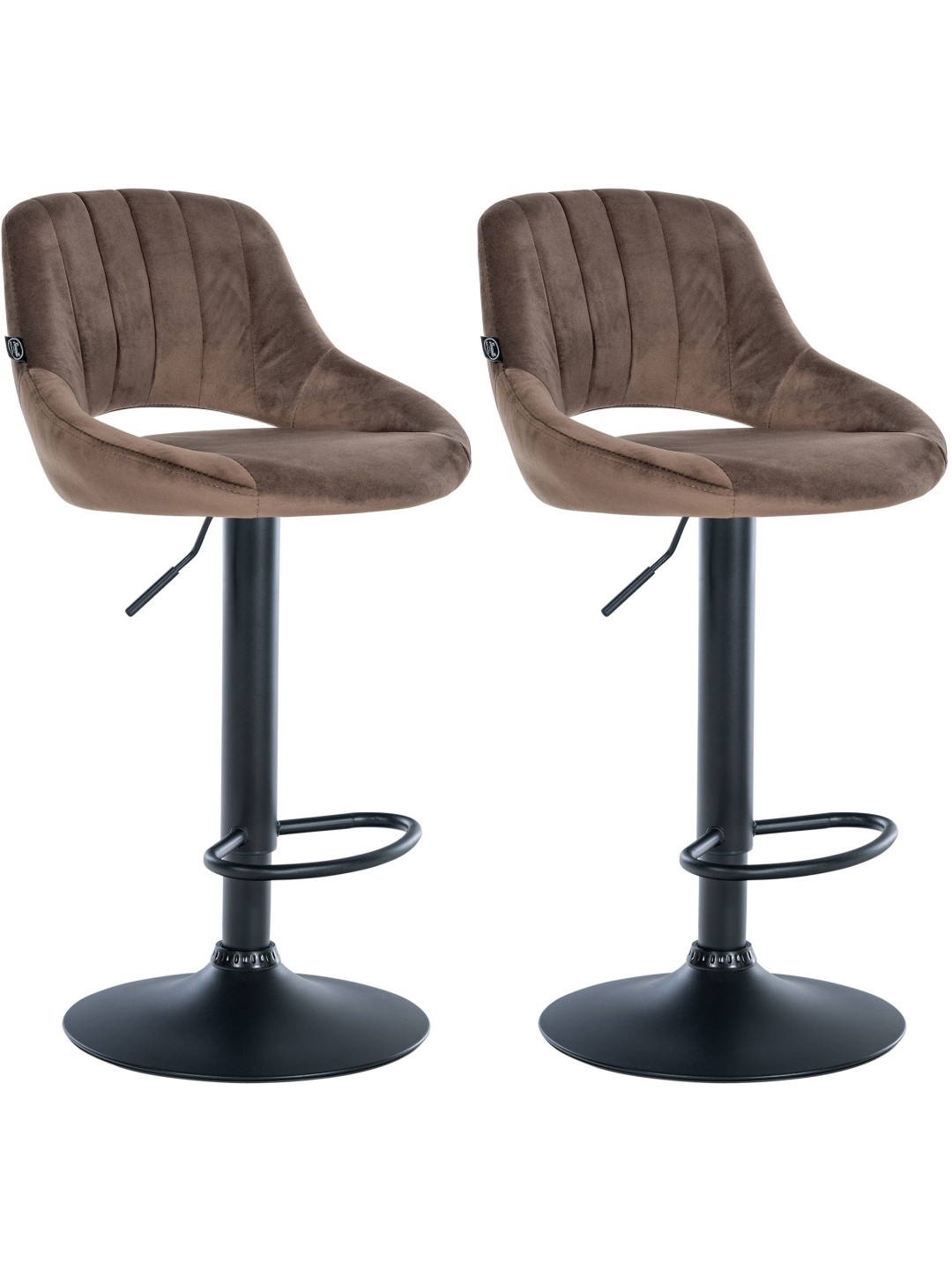 Sæt med 2 barstole Milet velvet B, brun