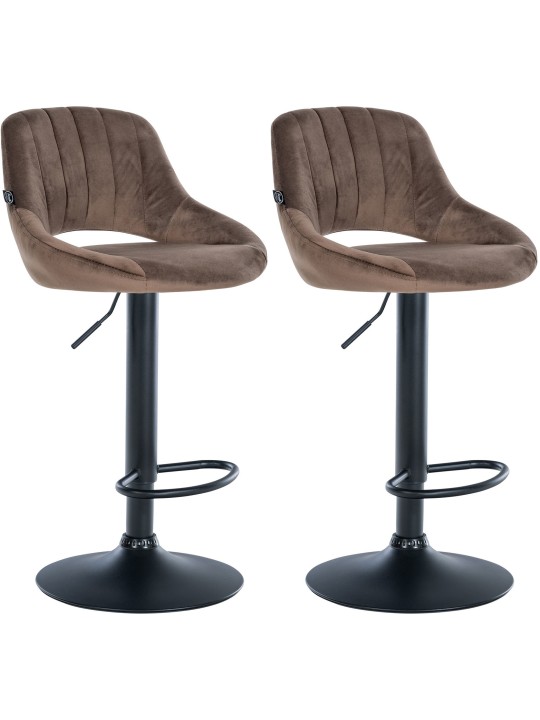 Sæt med 2 barstole Milet velvet B, brun