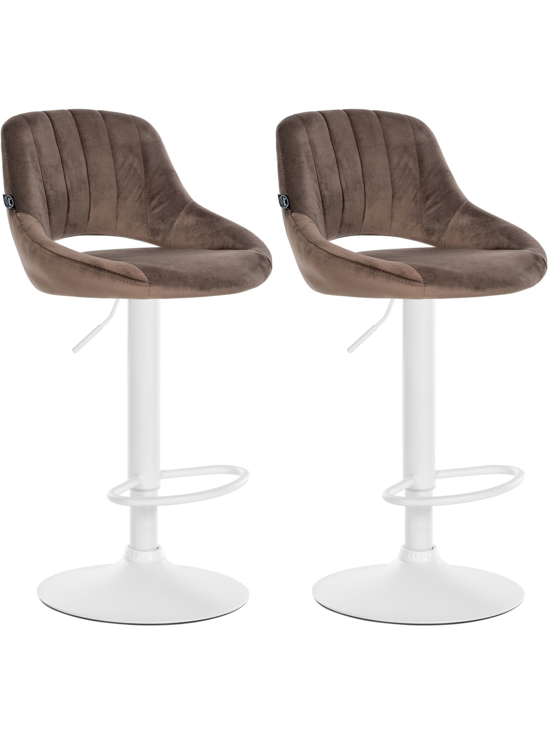 Sæt med 2 barstole Milet velvet W, brun