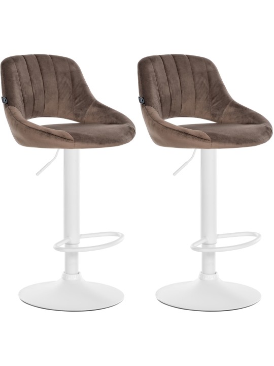 Sæt med 2 barstole Milet velvet W, brun