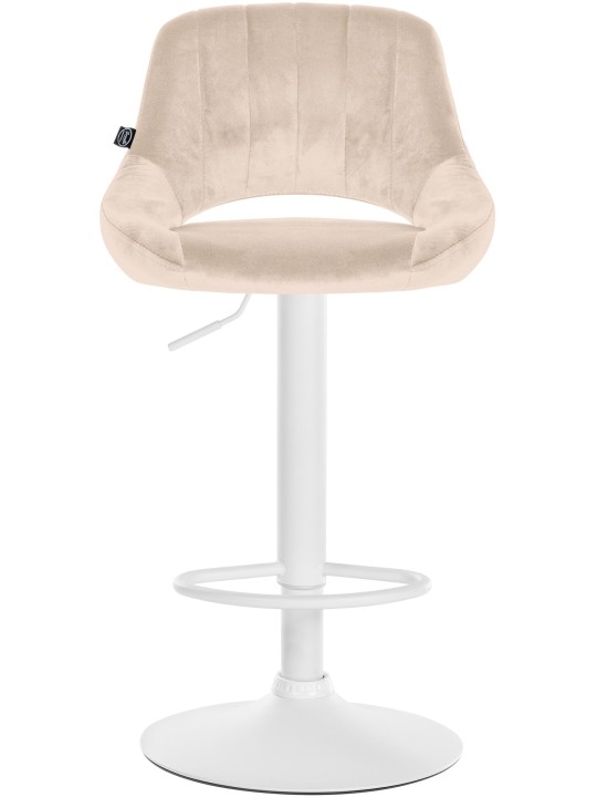 Sæt med 2 barstole Milet velvet W, creme