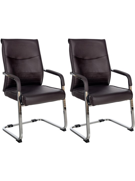 Sæt med 2 besøgsstole Hobart, brun