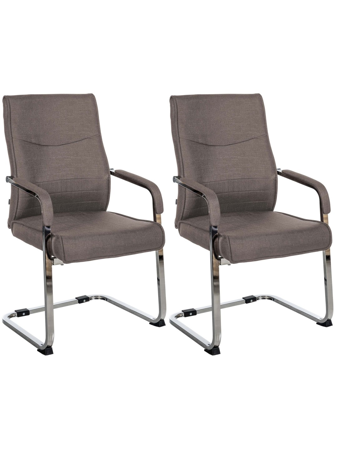 Sæt med 2 besøgsstole Hobart stof, mørkegrå