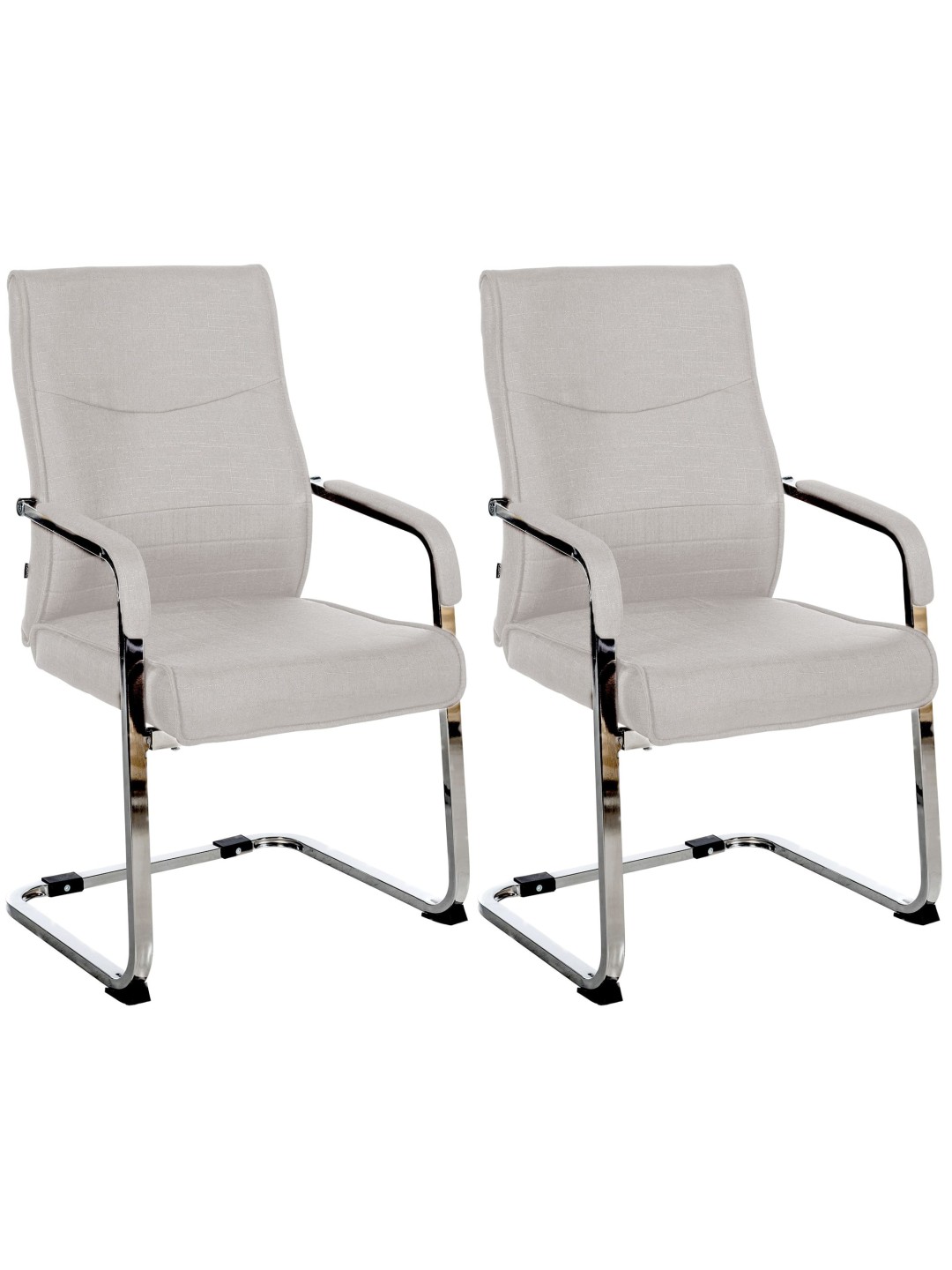 Sæt med 2 besøgsstole Hobart stof, grå