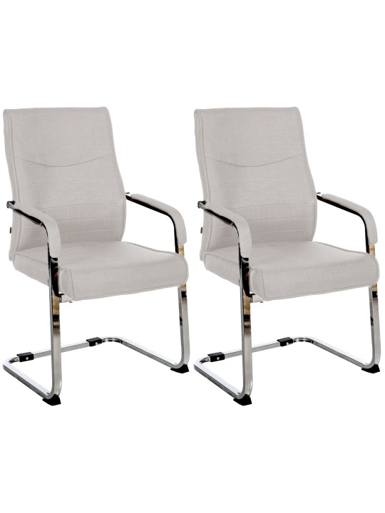 Sæt med 2 besøgsstole Hobart stof, grå Sæt med 2 besøgsstole Hobart stof, grå