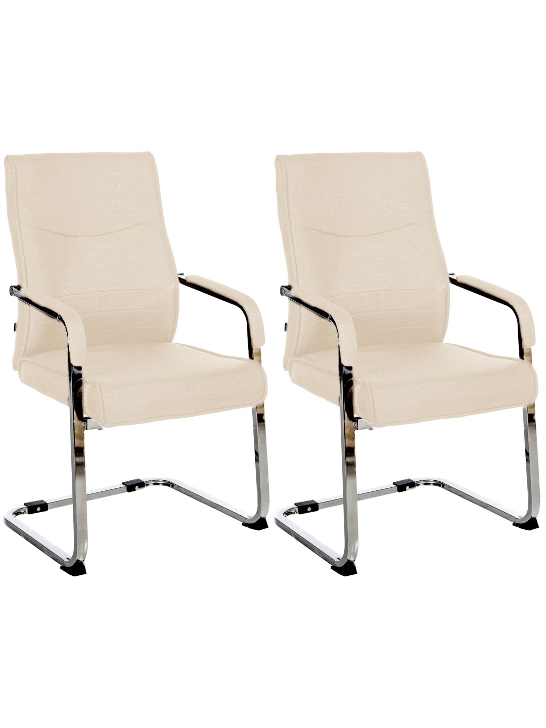 Sæt med 2 besøgsstole Hobart stof, creme
