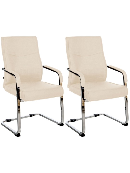 Sæt med 2 besøgsstole Hobart stof, creme Sæt med 2 besøgsstole Hobart stof, creme