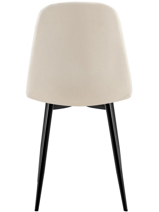 Baxter spisestuestol i fløjl, cremehvid