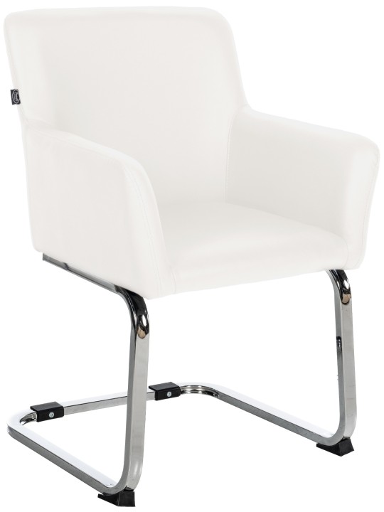 Stol Puka imiteret læder, hvid