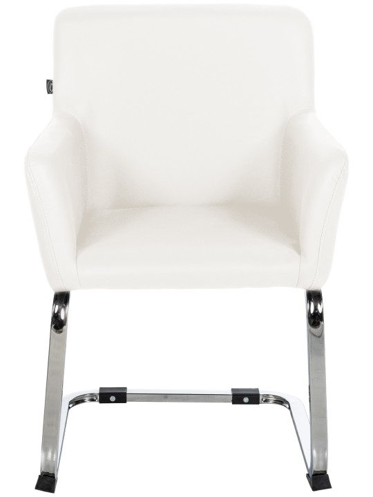 Stol Puka imiteret læder, hvid
