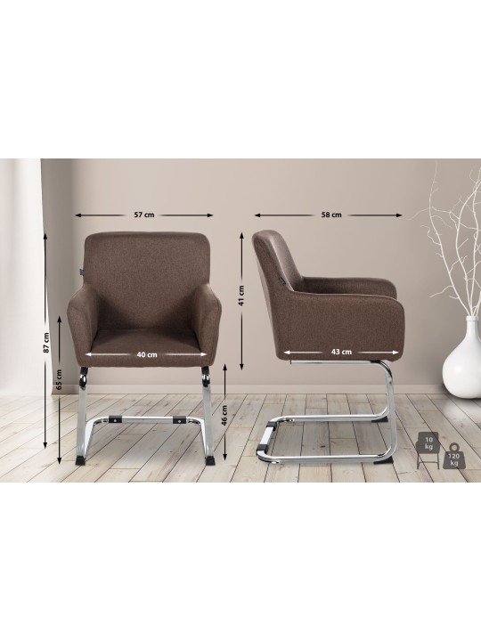 Stol Puka stof, brun