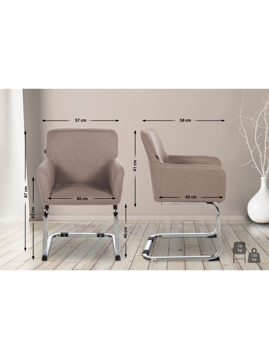 Stol Puka stof, taupe