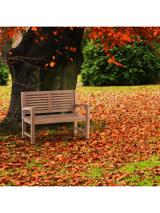 Teak bænk Halden 120 cm med betræk, teak Teak bænk Halden 120 cm med betræk, teak