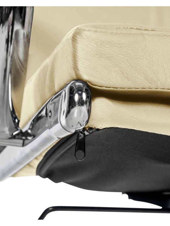 Kontorstol Cleveland ægte læder, creme