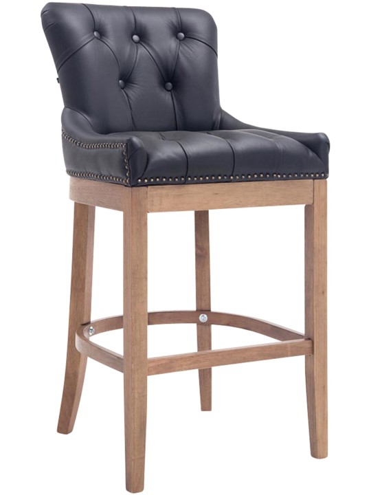 Barstol Lakewood ægte læder, antik lys, sort Barstol Lakewood ægte læder, antik lys, sort