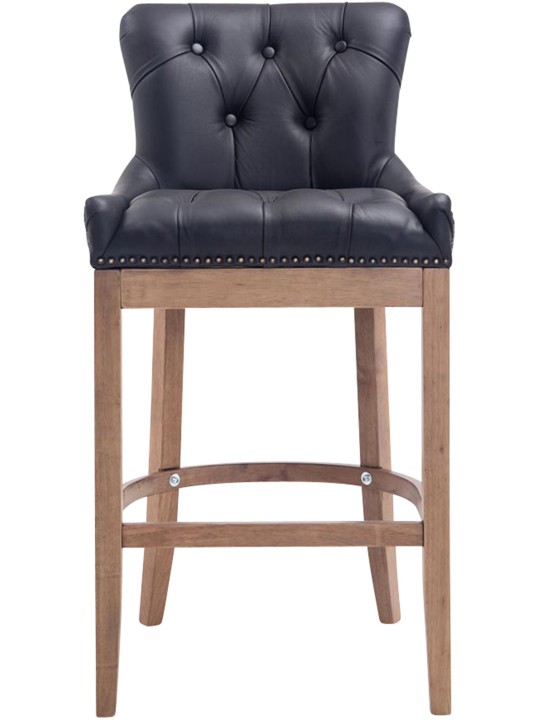 Barstol Lakewood ægte læder, antik lys, sort Barstol Lakewood ægte læder, antik lys, sort