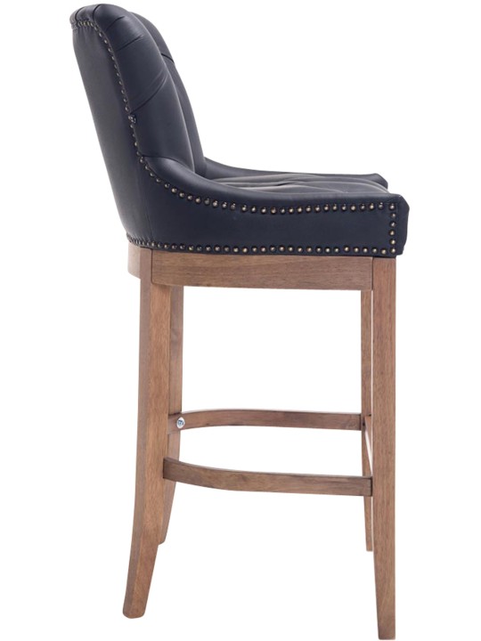 Barstol Lakewood ægte læder, antik lys, sort Barstol Lakewood ægte læder, antik lys, sort