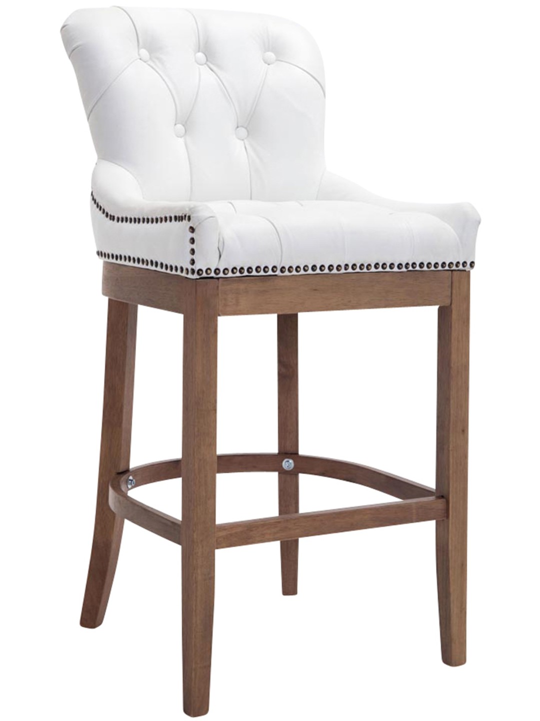 Barstol Lakewood ægte læder, antik lys, hvid