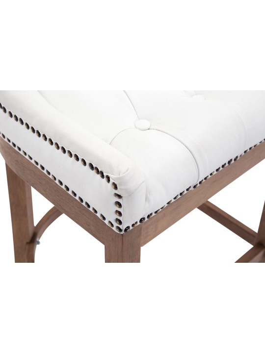 Barstol Lakewood ægte læder, antik lys, hvid Barstol Lakewood ægte læder, antik lys, hvid